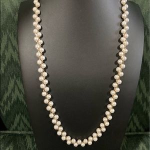 Faux pearl and gold tone 24 inch necklace